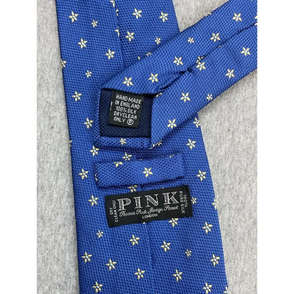 Thomas Pink Tie Mens Floral 100%‎ Silk 3.5
